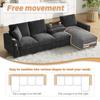 Chenille fabric sofa, L-shaped corner and two armrests with storage space. Fold-out coffee table with two drink holders, 1 USB, 1 Type-C. gray