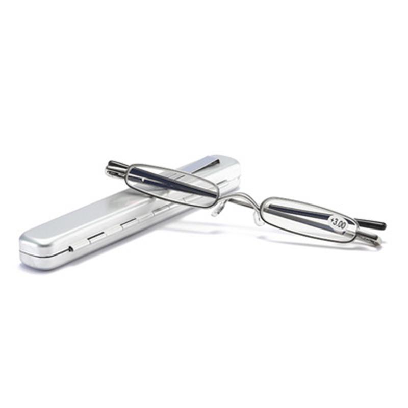 Metal Frame Exquisite Mini Presbyopia Glasses Women Man Resin Lens Portable Pen Holder Ultra Small Reading Glasses +1.0 To +4.0