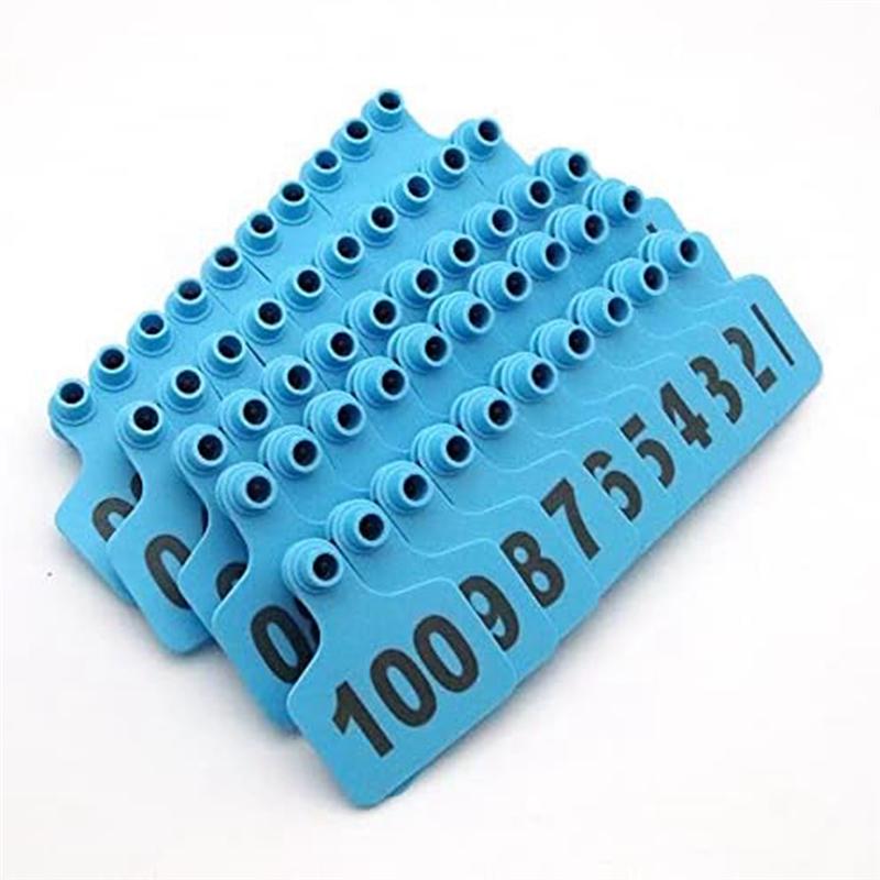 2025 Trend Cattle Ear Tags Ear Tags 001-100 Number Plastic Livestock Animal Tags For Cows Ear Tag Applicator Kit,100 PCS