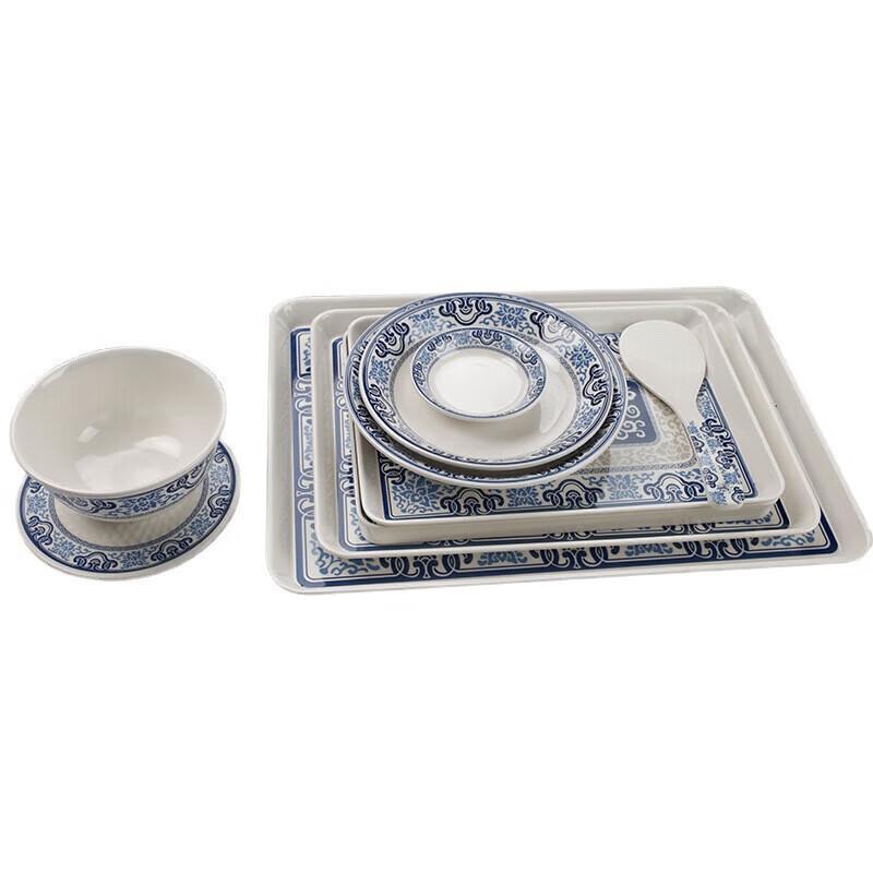 Wuhe Qingyun Series Durable Melamine Rectangular Serving Tray