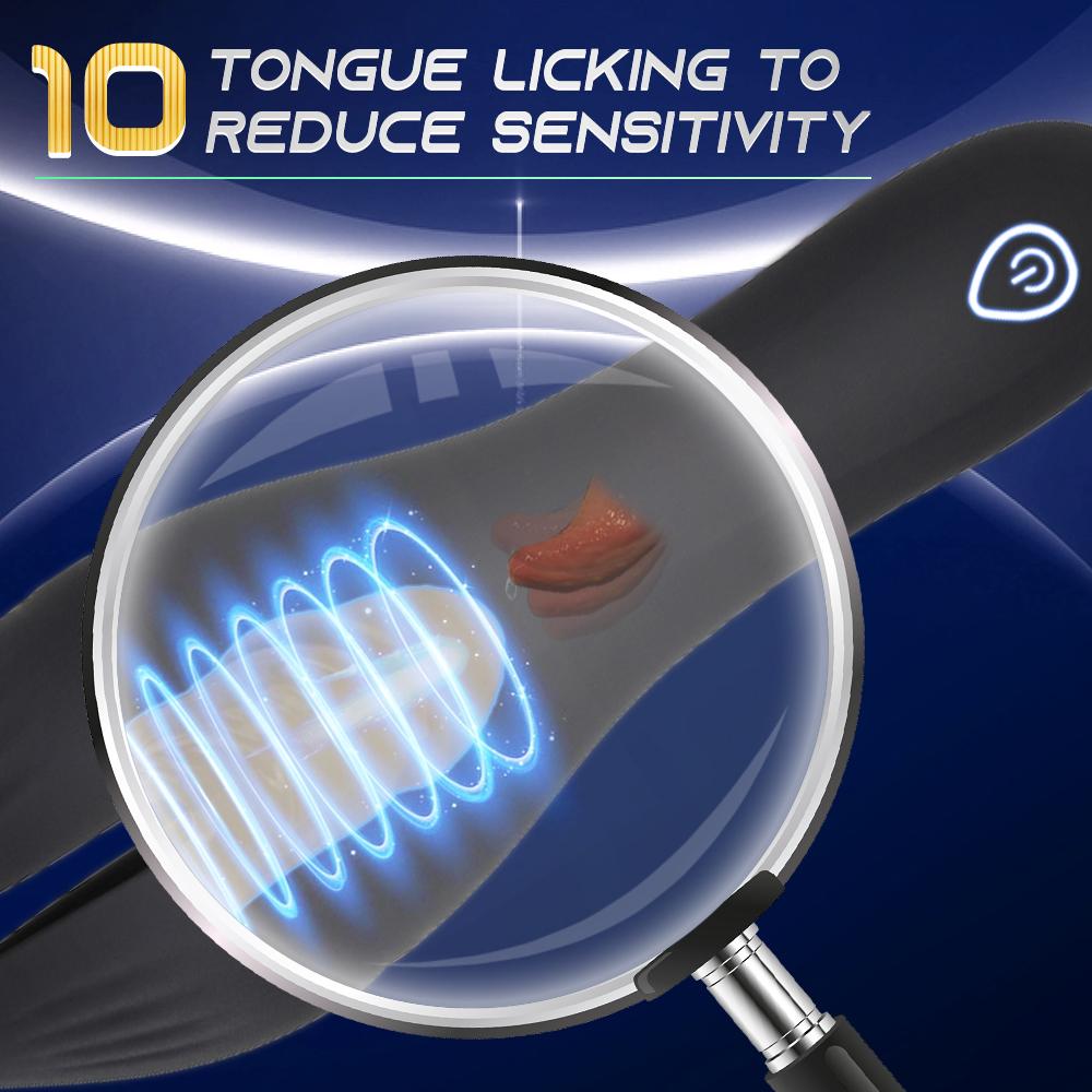 Automatic Tongue Licking Vibrator Powerful Vibrating Glans stimulation Climax Delay Stamina Trainer Orgasm  Adult Toys for Men
