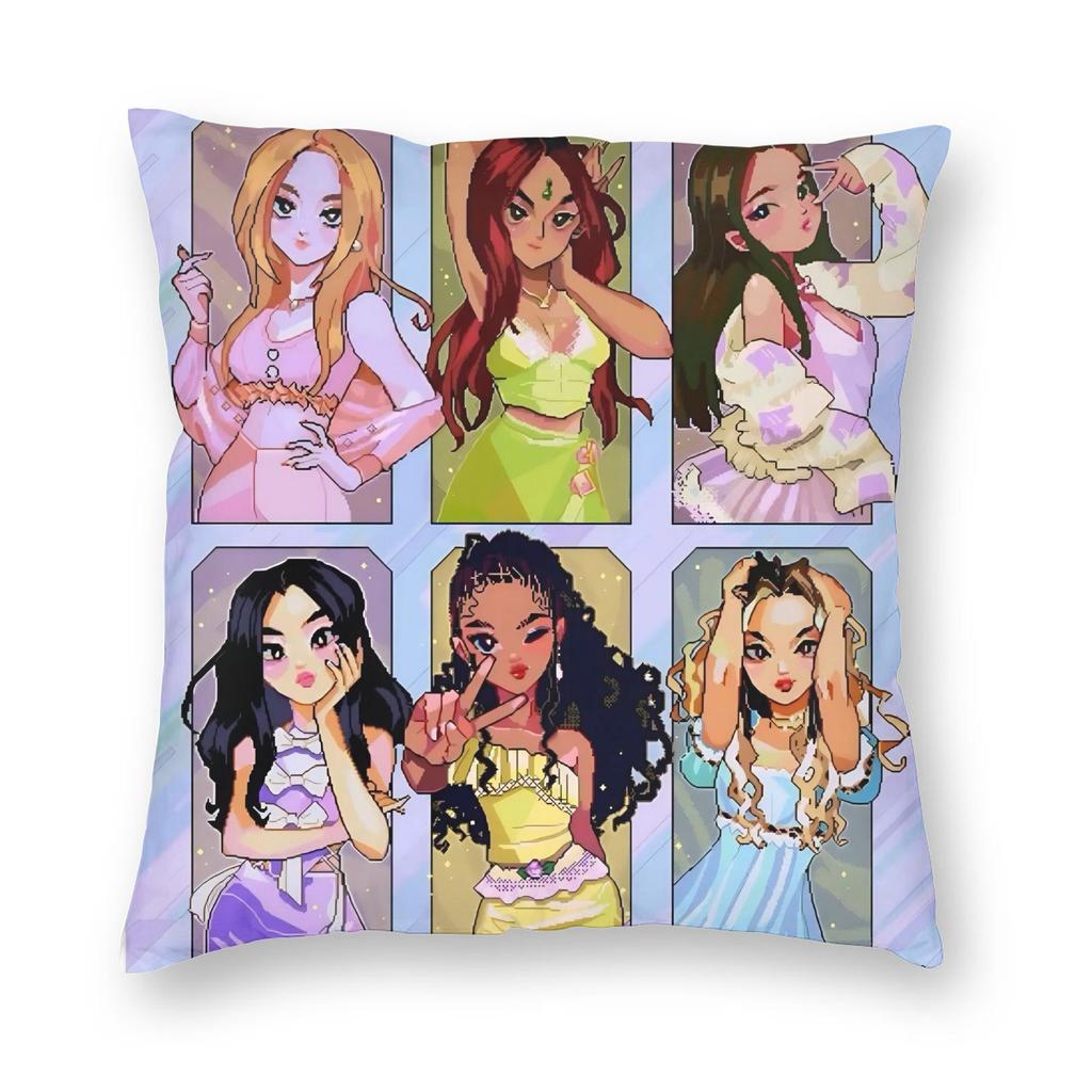 Katseye Kpop Style Girl Group Pillowcase Printing Polyester Cushion Cover Decoration Throw Pillow Case Cover Home Dropshipping 40*40Cm