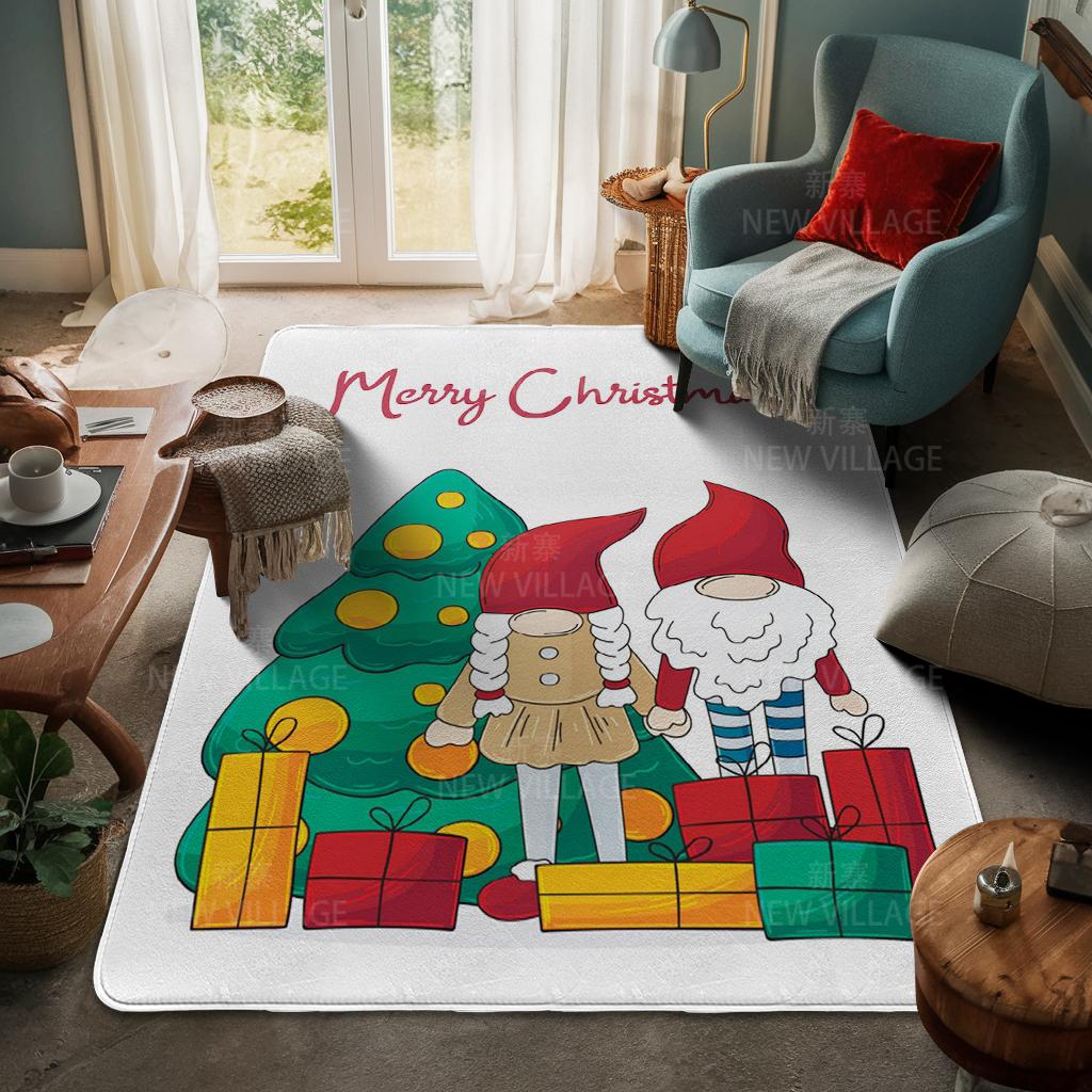 House Entrance Carpet Home Door Mat Living Room Bath Foot Bathroom Non-slip Water Absorption Rugs Bath Merry Christmas Winter