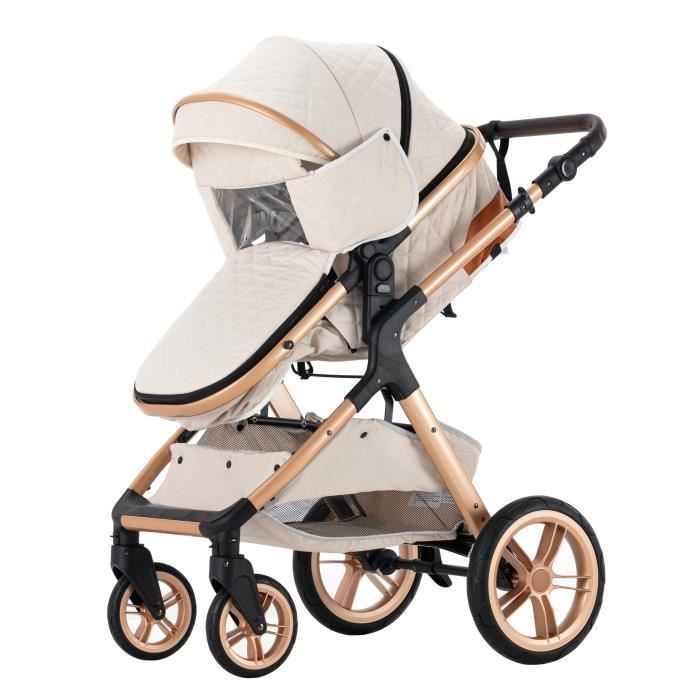 YAZOCO - 3-in-1 Kombikinderwagen - Mit Babywanne-Autositz - Bis 15 kg - Weiß