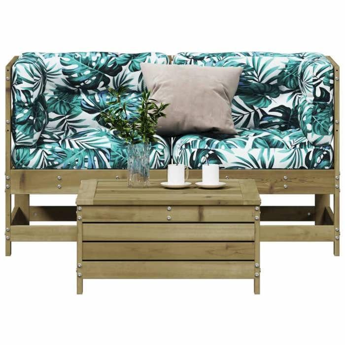 VidaXL Garden Lounge Set with Cushions 3 Pcs, Patio Sofas, Patio Furniture Set, Outdoor Furniture, Wood of 3250759