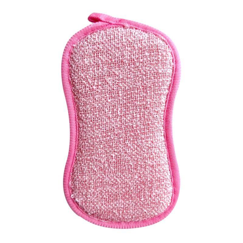 1/4 stk Gjenbrukbare Svamper Kjøkken Ripefri Mikrofiber Svamp Skuresvamp for Kjøkkenrengjøring Oppvask og Gryter