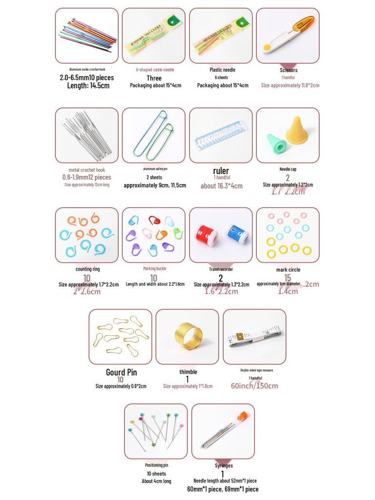 22-Piece Crochet Hook Set: Handmade DIY Sweater Knitting Kit