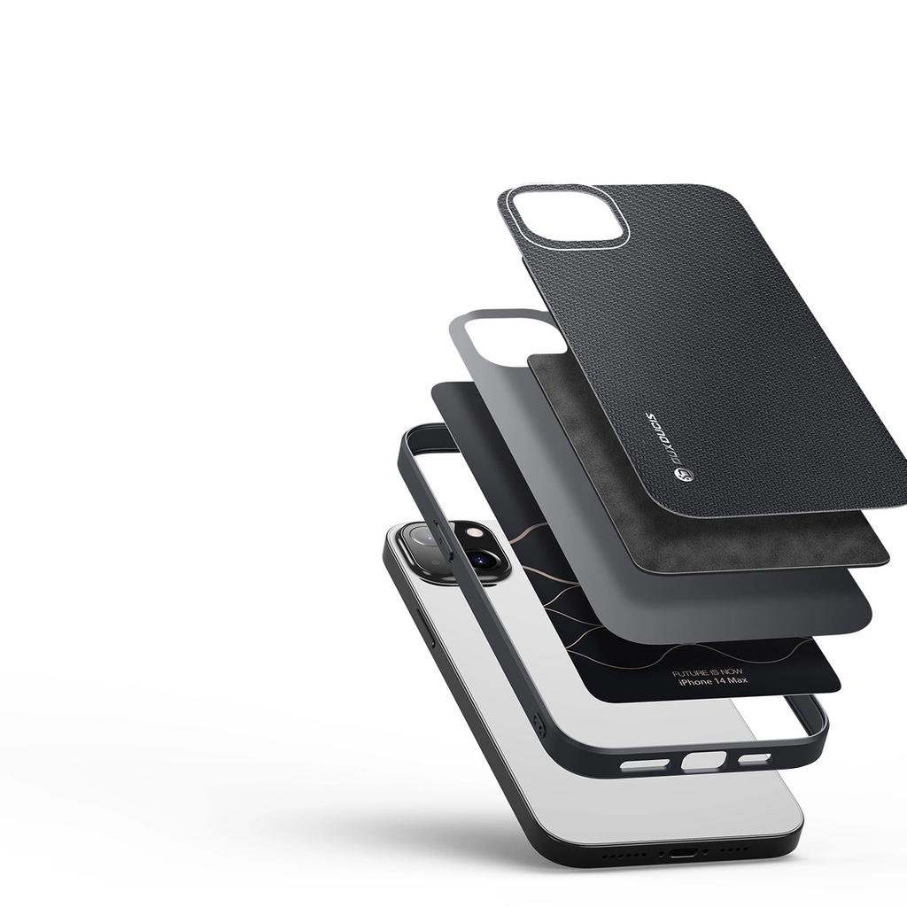 Dux Ducis Fino Case Cover Covered with Nylon Material Iphone 14 Plus Black