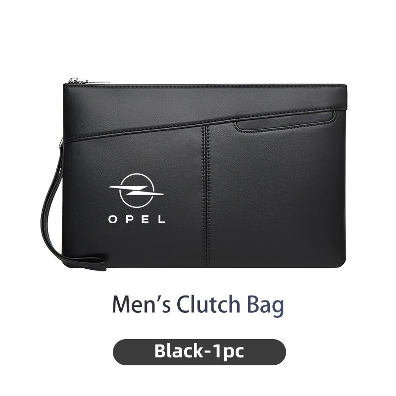 PU Leather Wallet Luxury Business Men Clutch Bag Car Print For Opel Corsa Astra Insignia Vectra Zafira Meriva Mokka Grandland