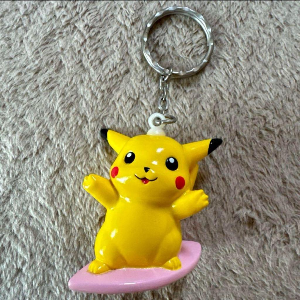 Used [Super Rare/Good Condition] Pokemon Naminori Pikachu First Period Soft Vinyl Keychain