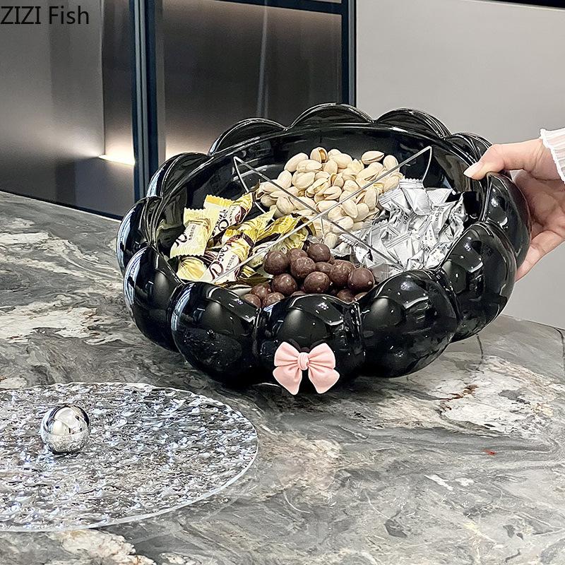 Luxury Ceramic Dried Fruit Box Wedding New Year Party Candy Dim Sum Snack Box Home Decoration Creative Storage Accessories