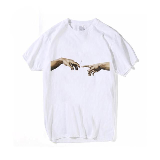 2023 New Women T Shirts Michelangelo Print Short Sleeve Harajuku Round Neck Casual Soft Anime Graphic Female Oversized Clothing