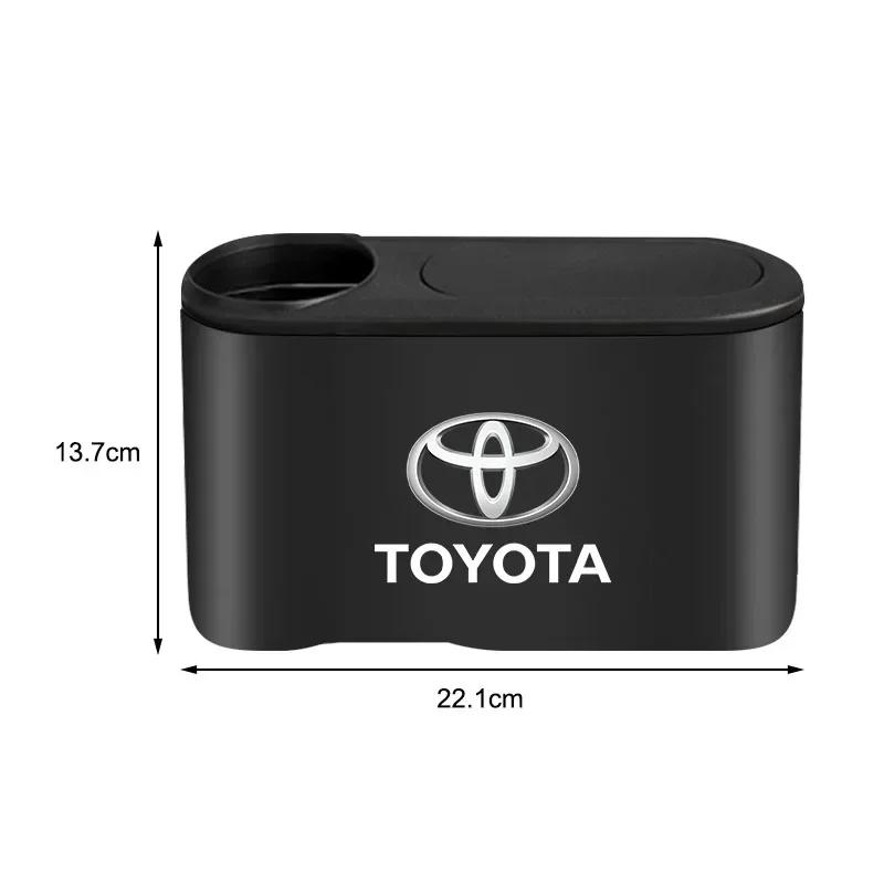 Can Auto Emblem Garbage Box Bin Storage Trash Car Accessories For Toyota Chr Corolla Yaris Rav4 E150 E120 Land Cruiser 200