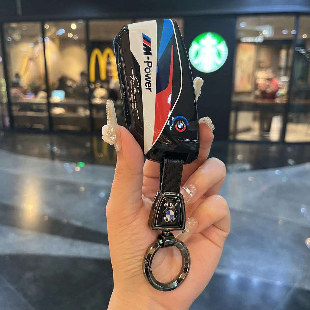 EUCQ6 Remote Car Key Case Holder Key Cover for BMW X1 U11 2023 Series 7 735i 740Li I7 G07 X7 LCI XM Auto Accsesories