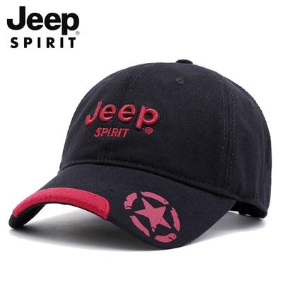 Jeep Pure Cotton Embroidered Baseball Cap, Seasonal Outdoor Sports Sun Hat, Men's and Women's Sun Hats, Duckbill Hat, Pentagram