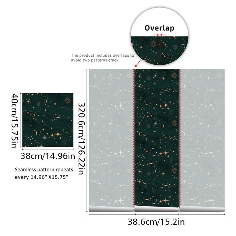 

1 шт. ПВХ Водонепроницаемые Самоклеящиеся Художественные Обои Темный стиль Декоративные Наклейки Влагостойкие 38.6x120.6/38.6x320.6см 38.6x320.6cm