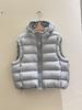 Down vest women's short winter thickened hooded white duck down jacket knitted splicing to keep warm