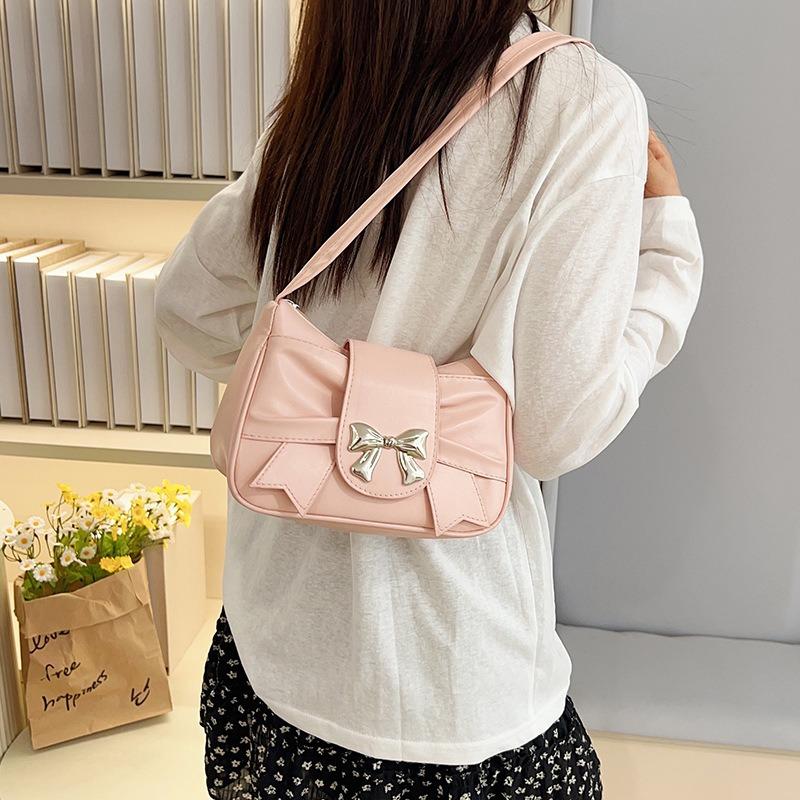 Solid Color Beautiful Niche Armpit Bag New Trendy Fashion Versatile Portable Shoulder Pleated Bag