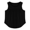 Children's Round Neck Casual Solid Color Sleeveless Pleated T-shirt Top