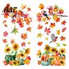 Klassenzimmer Herbst-Thema Dekorationen Herbsternte Fensteraufkleber, Sonnenblume Ahornblatt Kürbis Vogel Statische Klebefolien, Innen-Feiertagsdekorationen Wiederverwendbar
