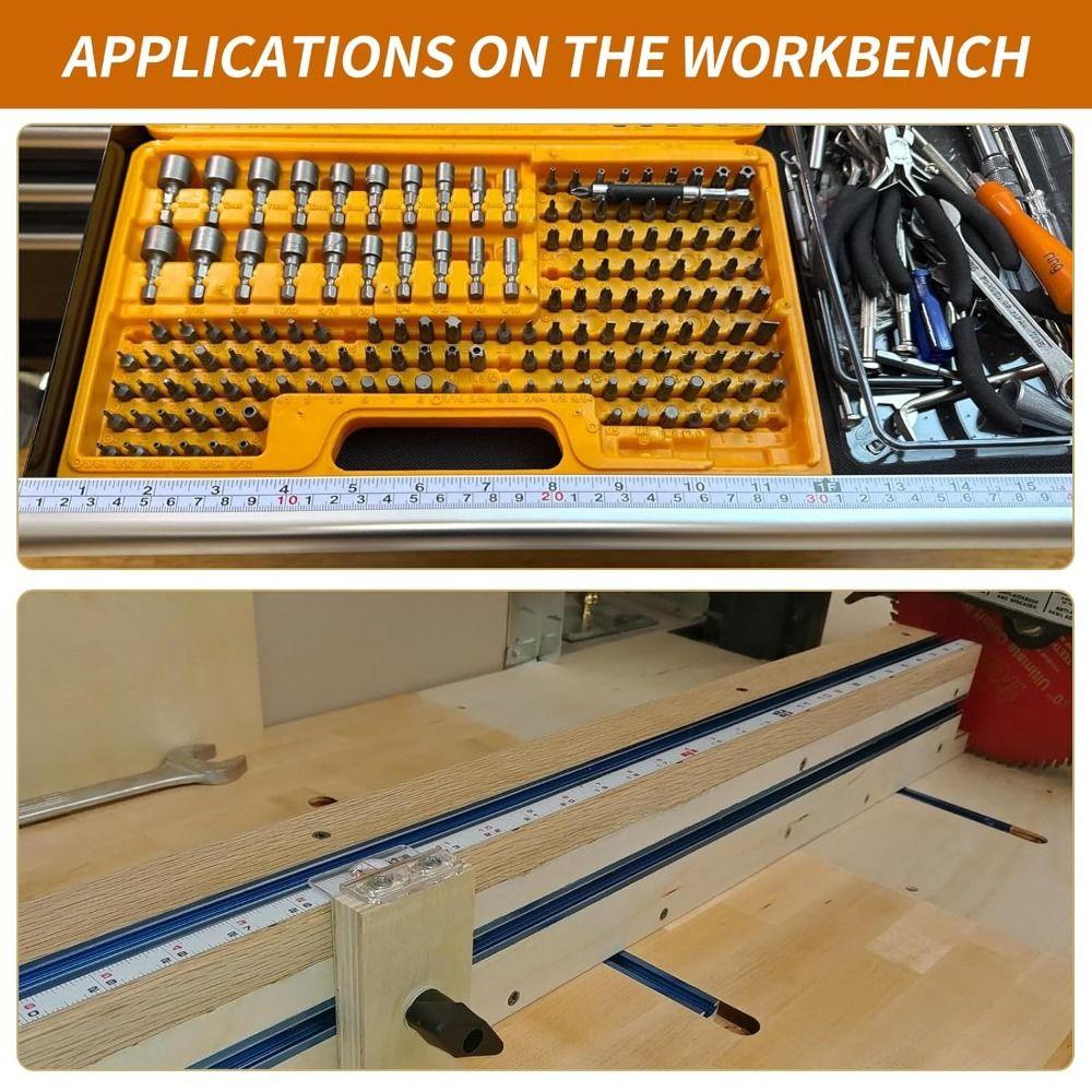 Self-Adhesive Metal Tape Measure Imperial and Metric Scales Left-Right Reading Ruler  Woodworking