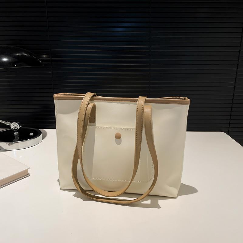 Large-capacity Bag Women's 2025 New Fashion and Simple Shoulder Messenger Bag Texture College Student Commuting Tote Bag