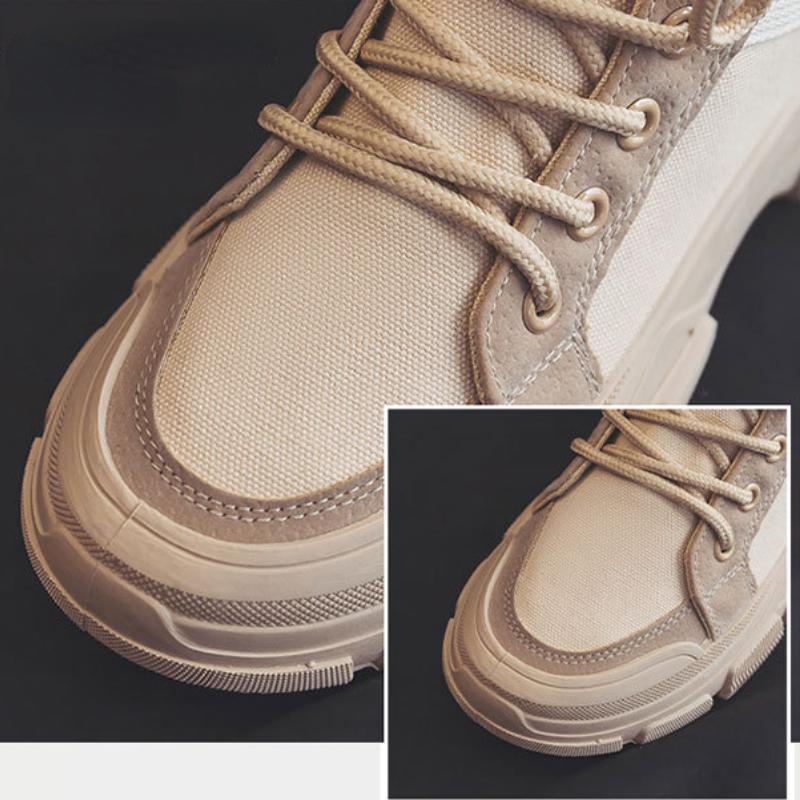 New Women Boots British Style Women Ankle Boots Lace-Up Platform Motorcycle Boots designer Fashion High-Top Women's Canvas Shoes