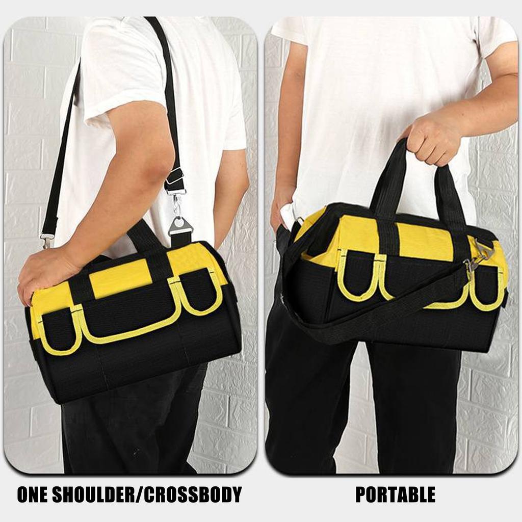 Versatile Tool Carrier Featuring Water Resistant & Convenient Shoulder Strap Multiple Pocket Tool Bag for Home Repairers