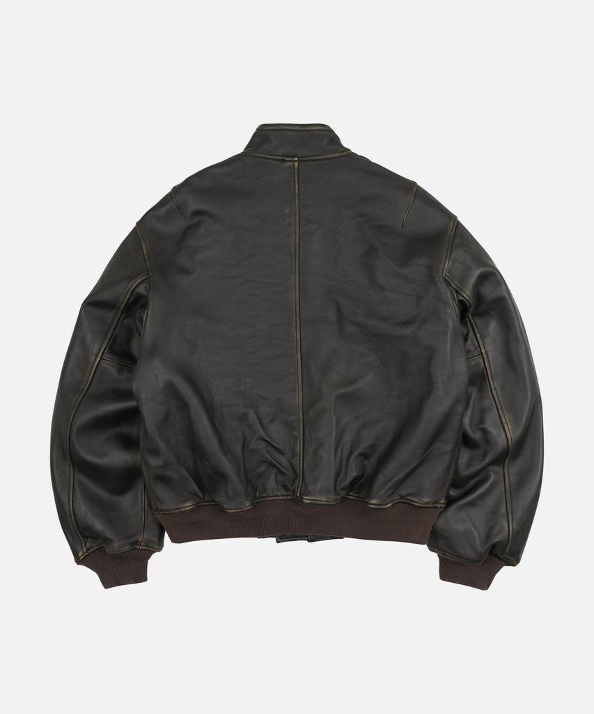 FRIZMWORKS Lambskin Flight Jacket _ Washed Brown