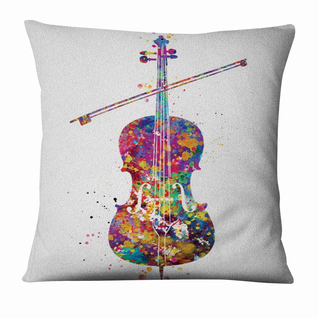 45*45cm Polyester Zen Yoga Art Watercolor Print Pillowcase Home Decoration Sofa