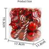 36PCS Electroplated Painted Christmas Tree Balls Ornaments Candy Cane Design Shatterproof Christmas Tree Party Decoration