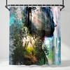 Double Exposure Forest Portrait Shower Curtain - Creative Nature Soul Art Design - Indoor Home Bathroom Decor Art Bath Curtain