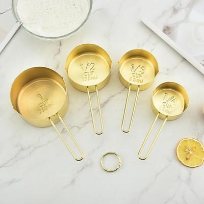 Stainless Steel Measuring Cup Measuring Spoon Set Ergonomic Handles Measuring Cups & Spoons Set Dishwasher Safe Kitchen Tools for Cooking & Baking