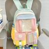 Schoolbag schoolbag Korean version of girls cute bear doll canvas backpack large capacity sweet junior high school backpack