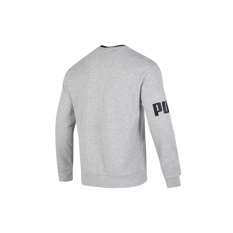 Puma Power Colorblock Crew Neck Sweatshirt With Tr Logo Print Men Tops Grey 676666-04