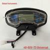 Universal LCD Electric Tricycle Dashboard: 60V/48V/72V Battery Level, Speed, and Mileage Display