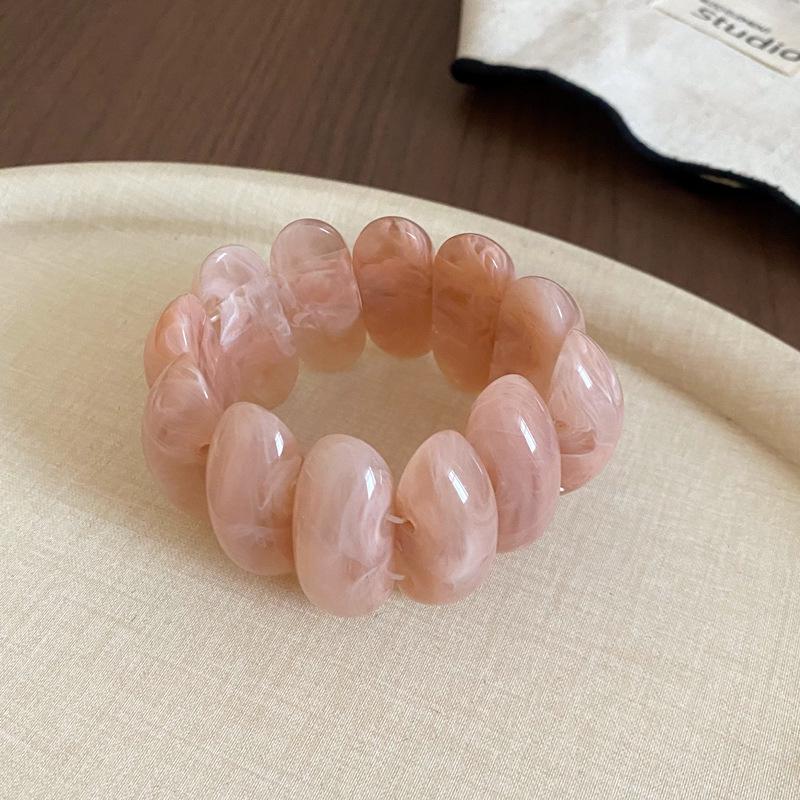 Irisierendes Vintage Acryl Ovales Stretch-Armband: Hochwertiger, vielseitiger Modeschmuck für Damen