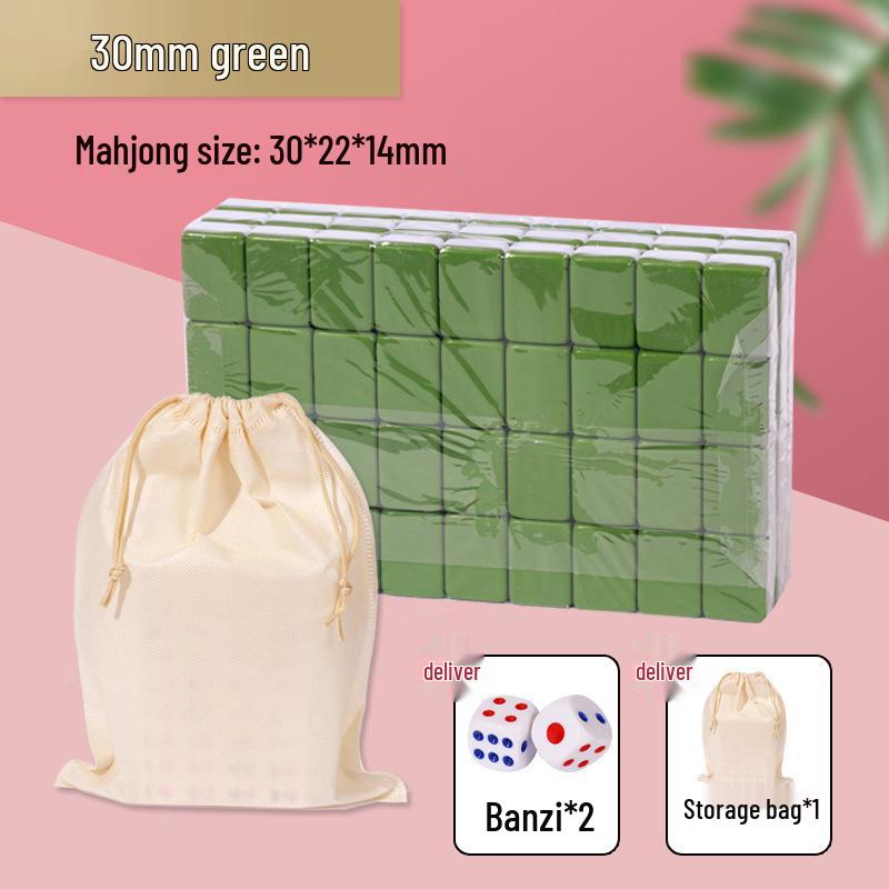 Conjunto de Mahjong Compacto: Azulejos Pardal Sólidos Esculpidos, Tamanhos 24mm e 30mm, Ideais para Uso em Viagens e Dormitórios