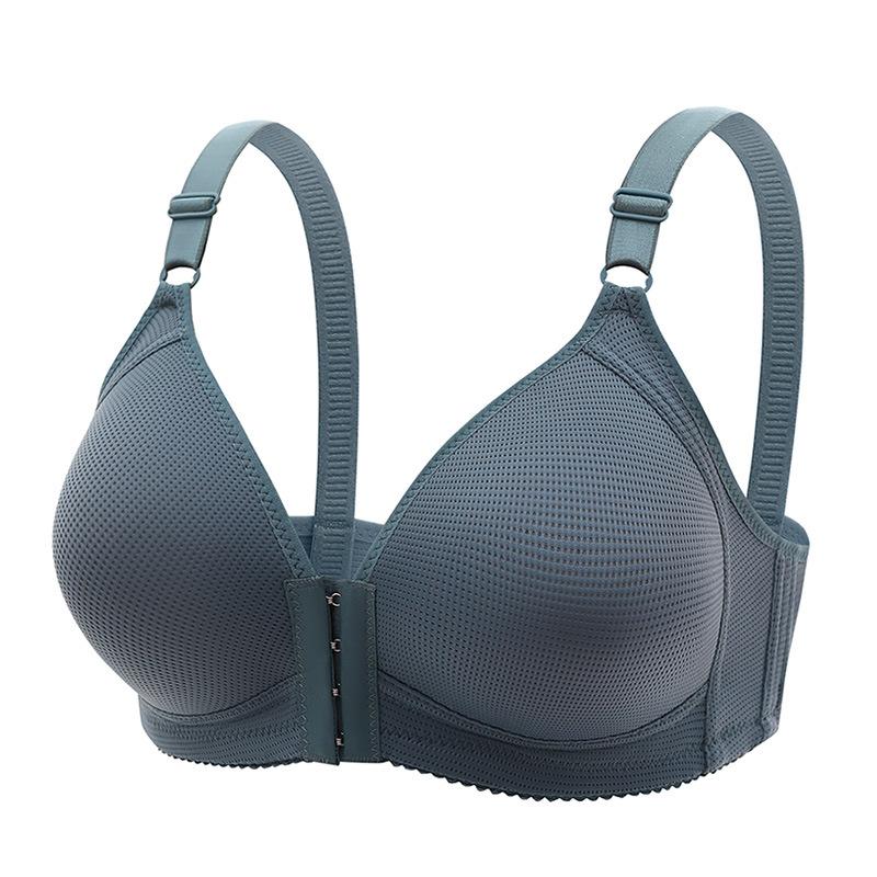 Front Clasp Design, Adjustable Straps, Non-removable Pads, Textured Fabric Provides Support and Comfort for All-season Wear, Black, Comfort Underwear