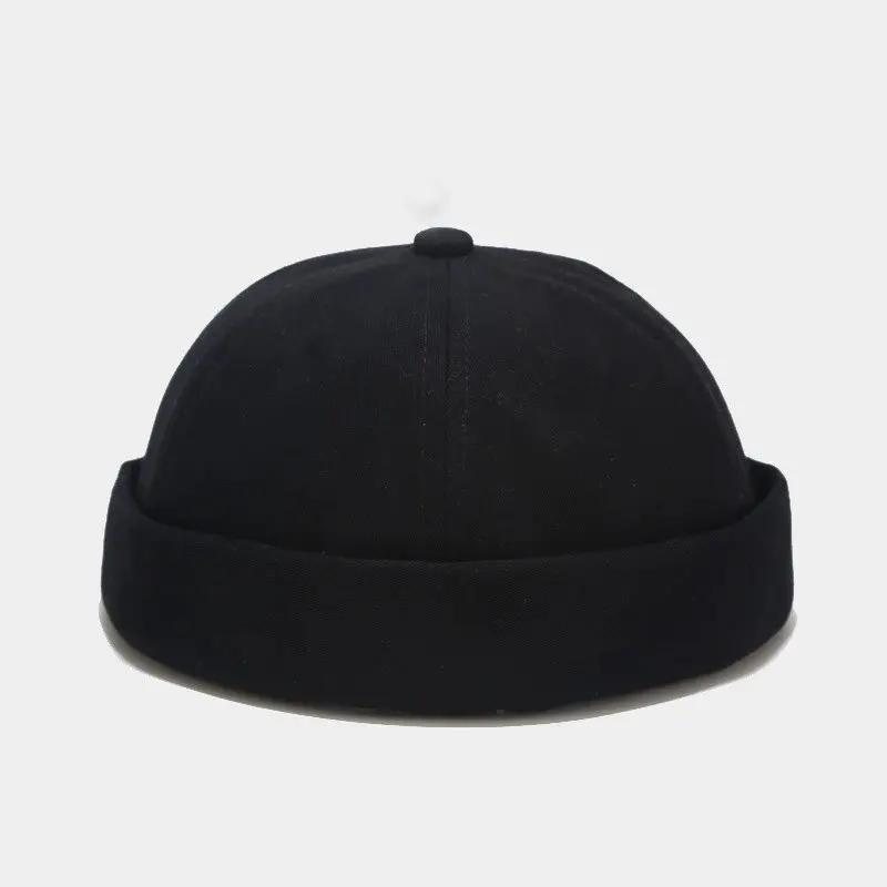 Spring and Summer Cotton Solid Docker Cap Brimless Hat Skullies Beanie Hats Landlord Sailor Cap Men and Women 04