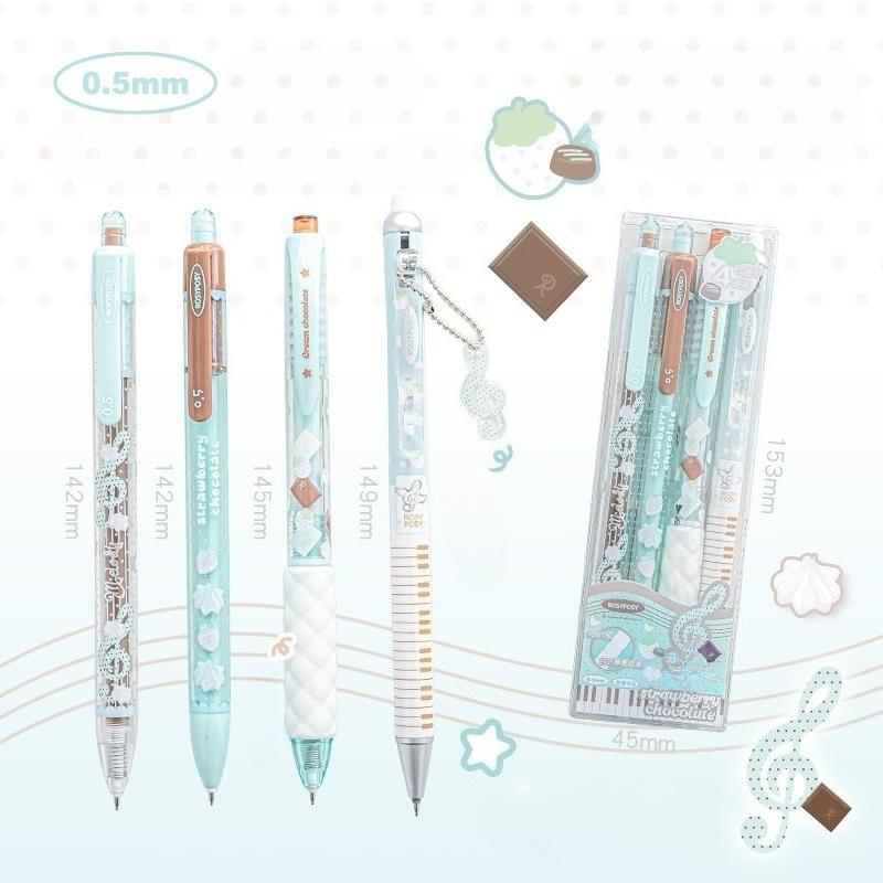 4 unids/caja bolígrafo de Gel a la moda, bolígrafo de papelería de estilo mariposa sencillo y creativo, bolígrafo para álbum de recortes de tinta negra de 0,38/0,5mm, suministros para estudiantes