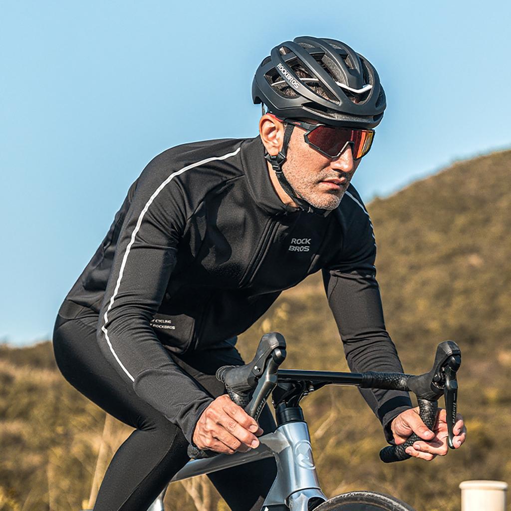 Warm Autumn/winter Long Sleeve Cycling Jersey M - Black