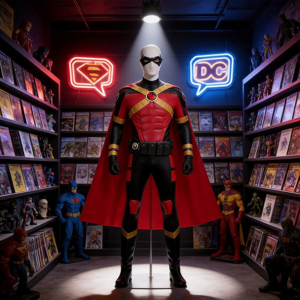 Red Robin Cosplay Costume With 3d Muscular Bodysuit And Wing Cape For Comic Con Events