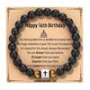 Black Matte Stone & Tiger Eye Square Cross Pendant Bracelet