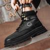 Handsome Motorcycle Boots Thick Sole Mountaineering Boots Men's Genuine Leather Basic Boots Designer's New Men's Workwear Shoes