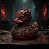 Handgefertigte Harz-Kunst Halloween Horror-Entenfigur, Teufelstier-Statue, Gotisches Ornament Schreibtischdekoration für Regal Schreibtisch Auto Kleines Zubehör