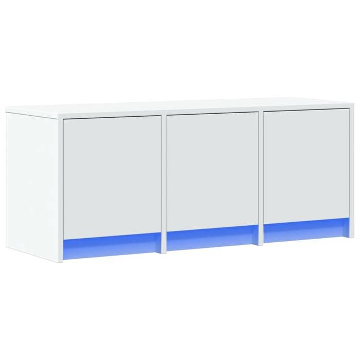 VidaXL TV Cabinet with LED White 97x34x40 Cm Engineered Wood, TV Stand, TV Unit, Multimedia Unit, TV Bench, Furniture 852236