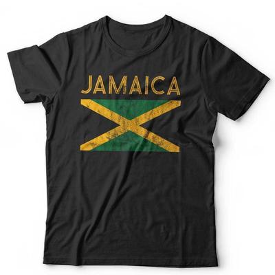 Jamacia Flag Tshirt Unisex Caribbean Kingston Rastafari Reggae Ska Dub Cricket