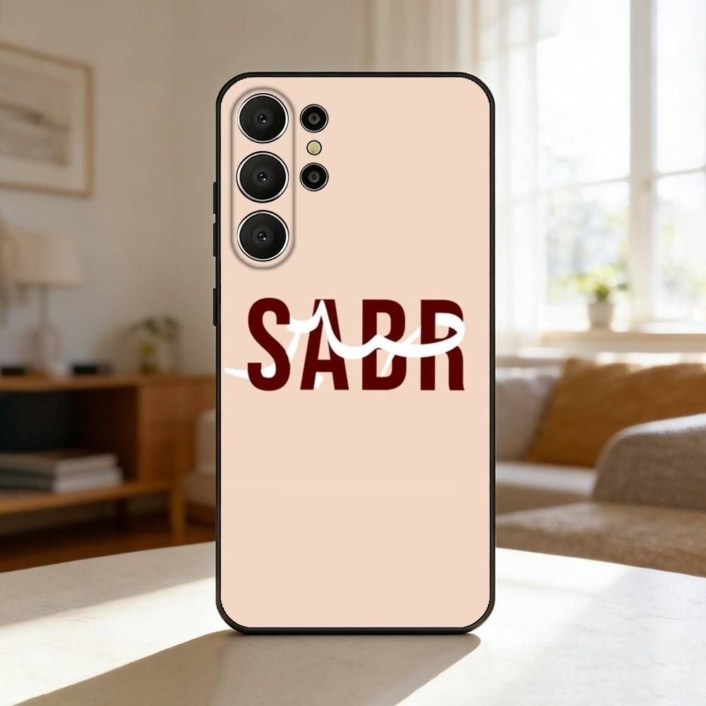 Q-Quran Sabr Islam P-Patience Phone Case For Samsung S26,S25,24,23,22,30,21,10,9,Ultra,Plus,Lite,Black Soft Case Samsung S20lite5G