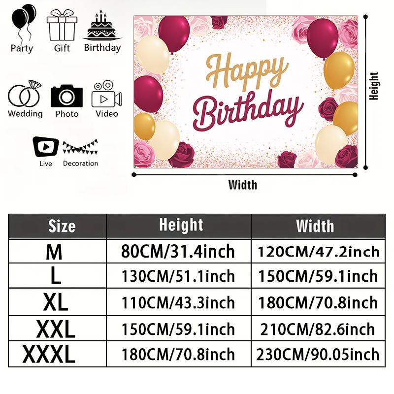 Party Backdrop Happy Birthday Birthday Wedding Floral Balloon Photo Booth Background Front Door Decor